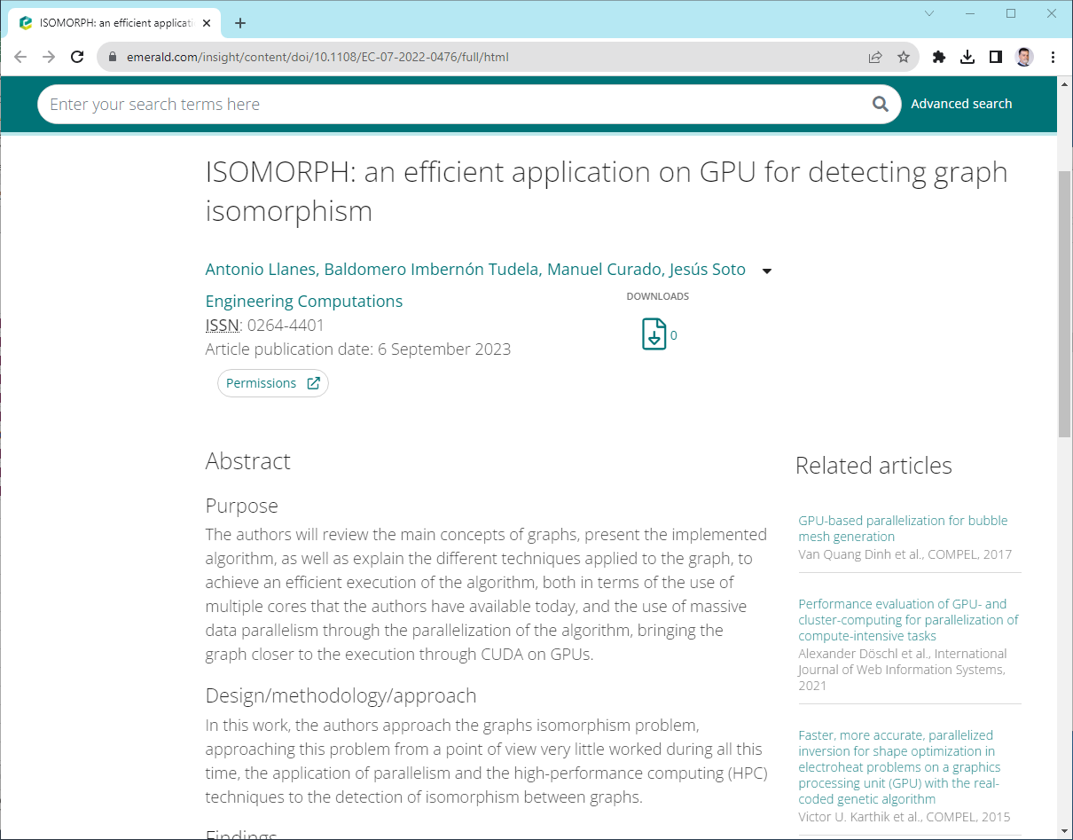 ISOMORPH: an efficient application on GPU for detecting graph isomorphism
